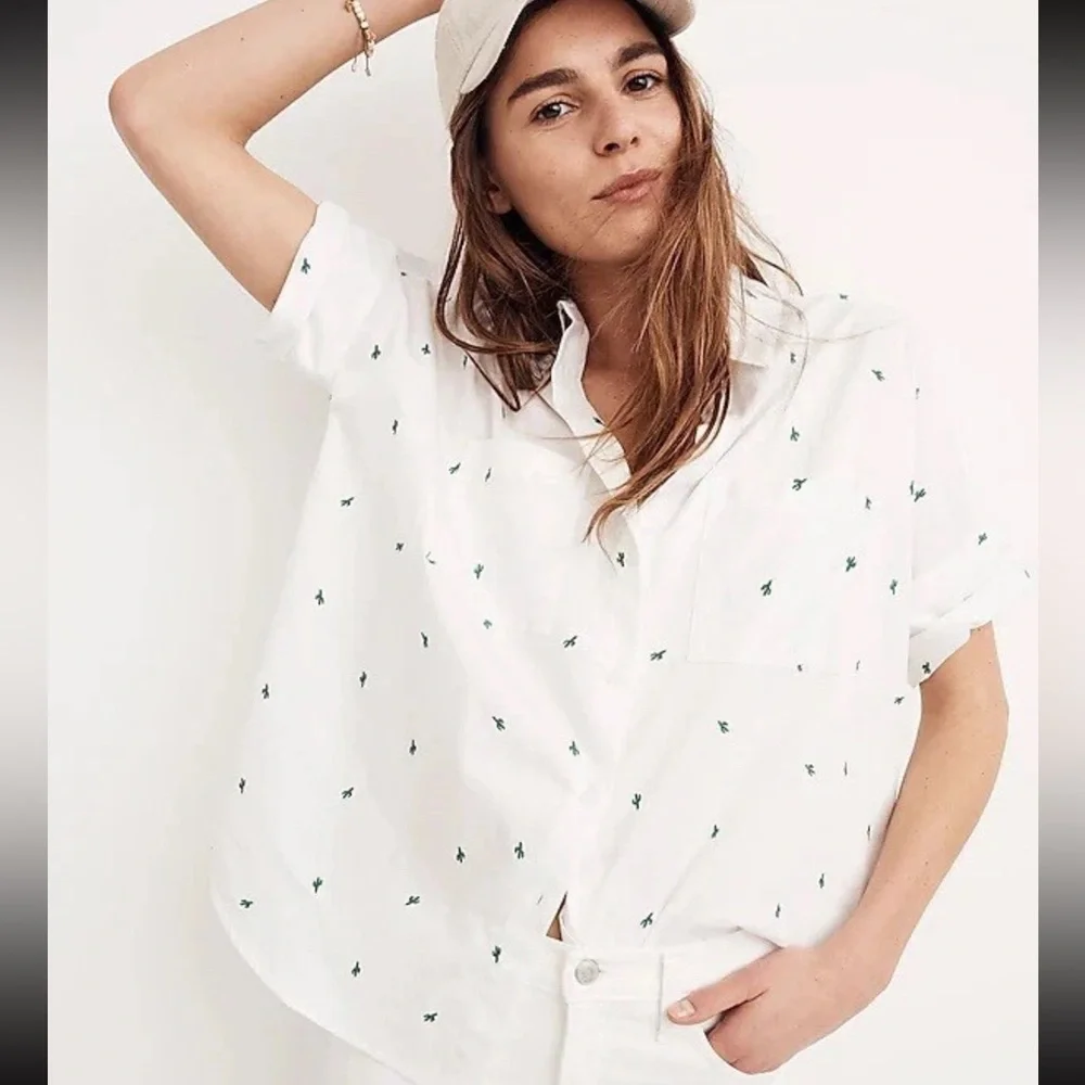 Madewell Embroidered Cactus Shirt - Picture 1 of 7